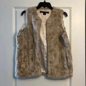 French Connection Tan Faux Fur Vest SIZE 4